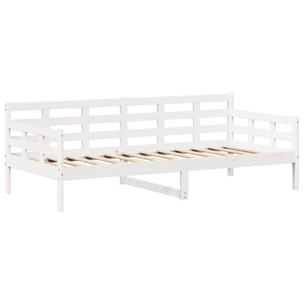 husseng med bænk 80x200 cm massivt fyrretræ hvid