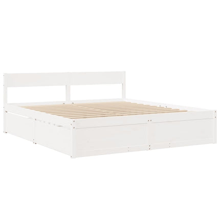 sengeramme uden madras 180x200 cm massivt fyrretræ hvid