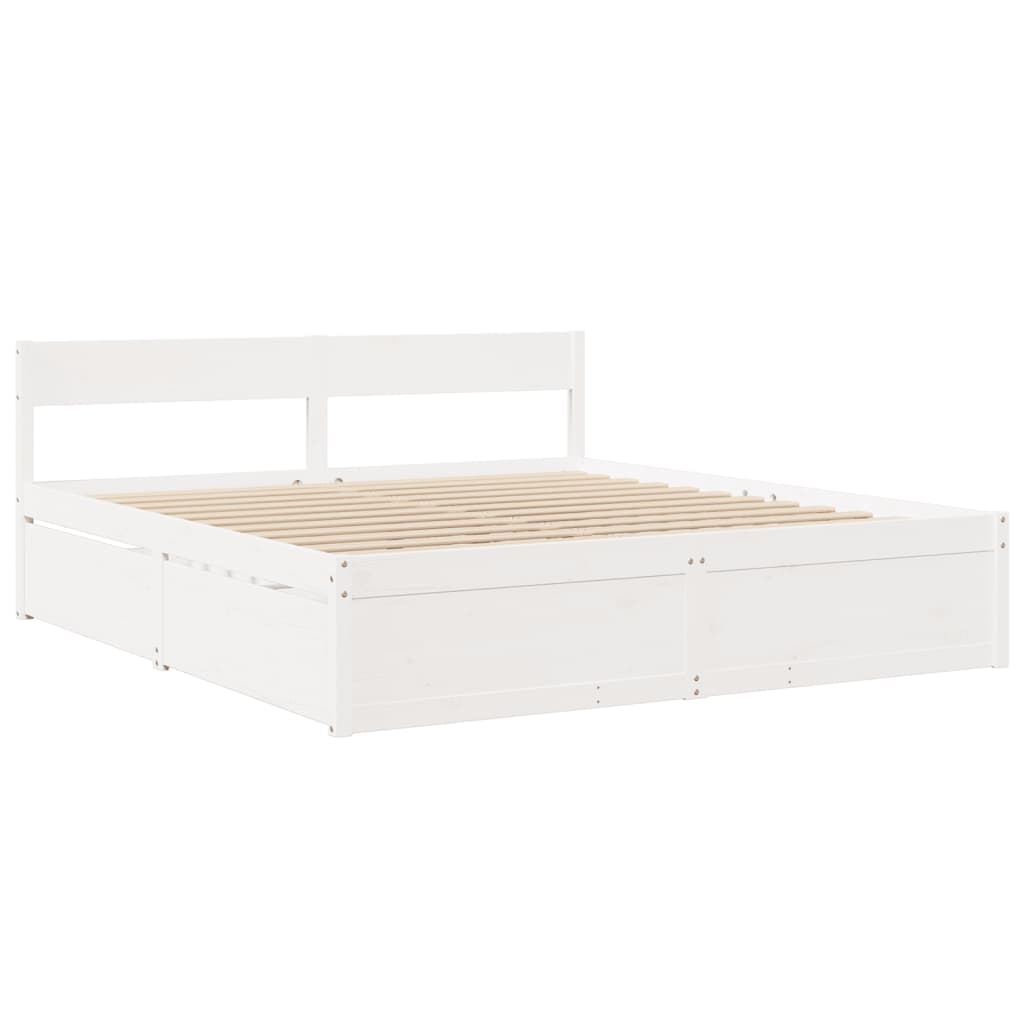 sengeramme uden madras 180x200 cm massivt fyrretræ hvid