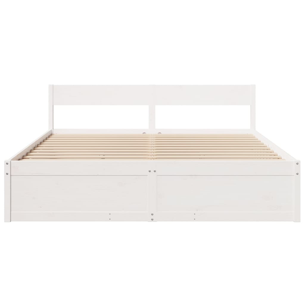 sengeramme uden madras 180x200 cm massivt fyrretræ hvid