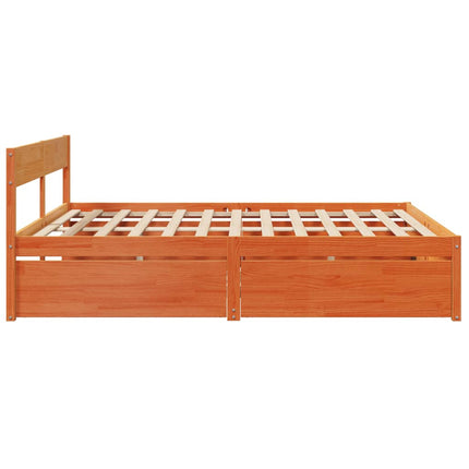 sengeramme uden madras 180x200 cm massivt fyrretræ gyldenbrun