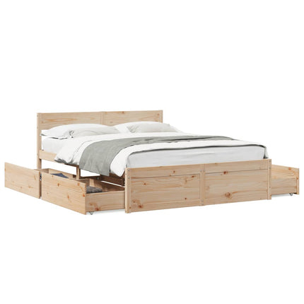 sengeramme uden madras 160x200 cm massivt fyrretræ