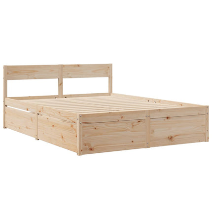 sengeramme uden madras 160x200 cm massivt fyrretræ