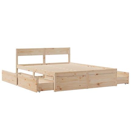 sengeramme uden madras 160x200 cm massivt fyrretræ
