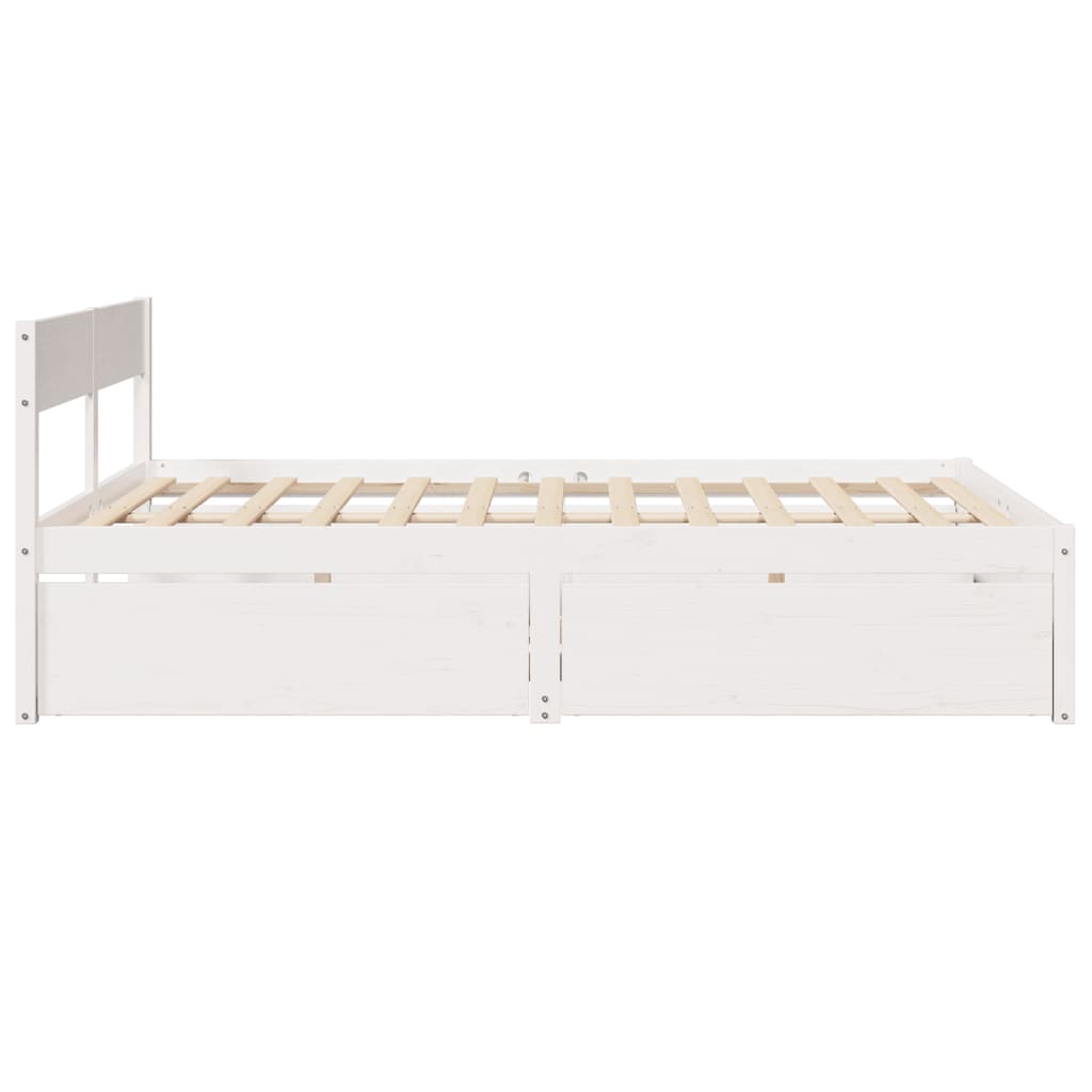 sengeramme uden madras 160x200 cm massivt fyrretræ hvid