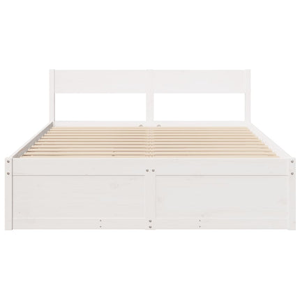 sengeramme uden madras 140x200 cm massivt fyrretræ hvid
