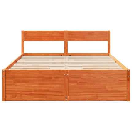 sengeramme uden madras 140x200 cm massivt fyr gyldenbrun