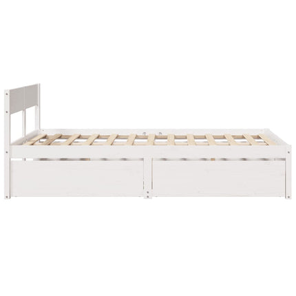 sengeramme uden madras 120x200 cm massivt fyrretræ hvid