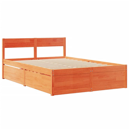 sengeramme uden madras 120x200 cm massivt fyrretræ gyldenbrun
