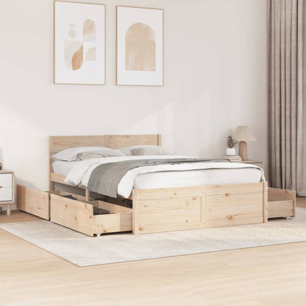 sengeramme uden madras 140x190 cm massivt fyrretræ
