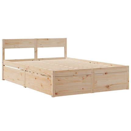 sengeramme uden madras 135x190 cm massivt fyrretræ hvid