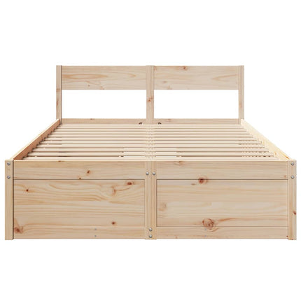 sengeramme uden madras 135x190 cm massivt fyrretræ hvid