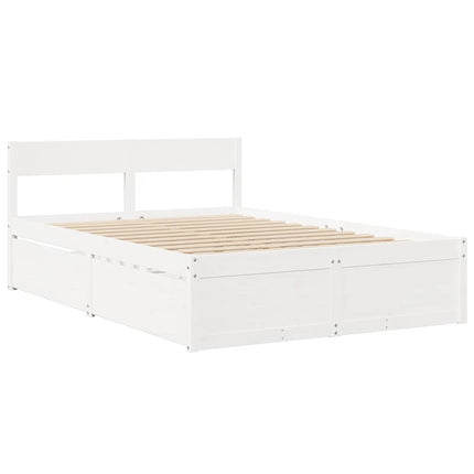 sengeramme uden madras 120x190 cm massivt fyrretræ hvid