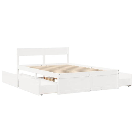 sengeramme uden madras 120x190 cm massivt fyrretræ hvid