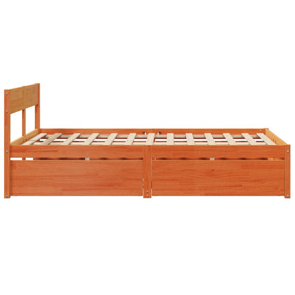 sengeramme uden madras 120x190 cm massivt fyrretræ gyldenbrun