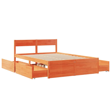 sengeramme uden madras 120x190 cm massivt fyrretræ gyldenbrun