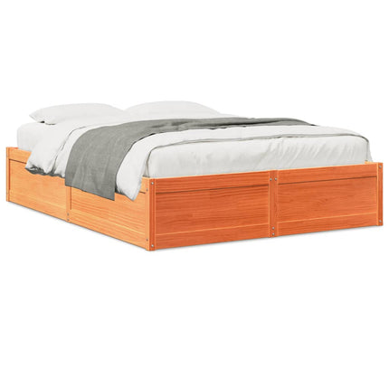 sengeramme uden madras 160x200 cm massivt fyrretræ gyldenbrun