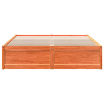 sengeramme uden madras 150x200 cm massivt fyrretræ gyldenbrun