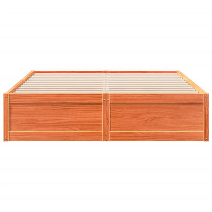 sengeramme uden madras 140x200 cm massivt fyr gyldenbrun