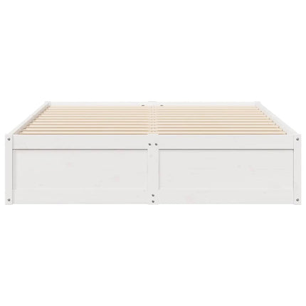 sengeramme uden madras 140x190 cm massivt fyrretræ hvid