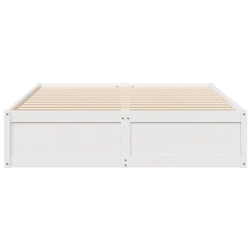 sengeramme uden madras 140x190 cm massivt fyrretræ hvid