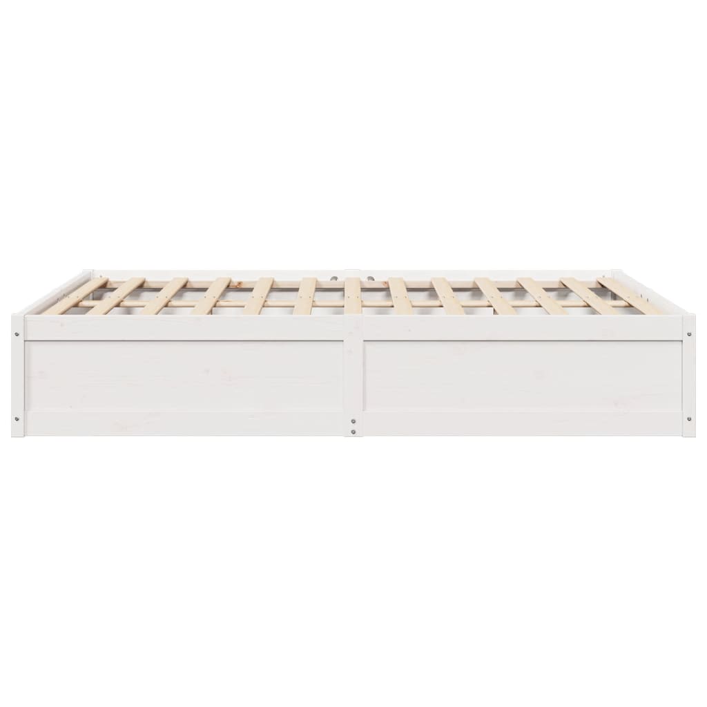 sengeramme uden madras 140x190 cm massivt fyrretræ hvid