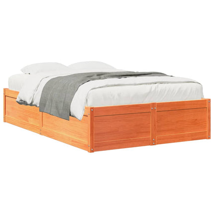 sengeramme uden madras 120x190 cm massivt fyrretræ gyldenbrun