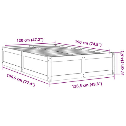sengeramme uden madras 120x190 cm massivt fyrretræ gyldenbrun