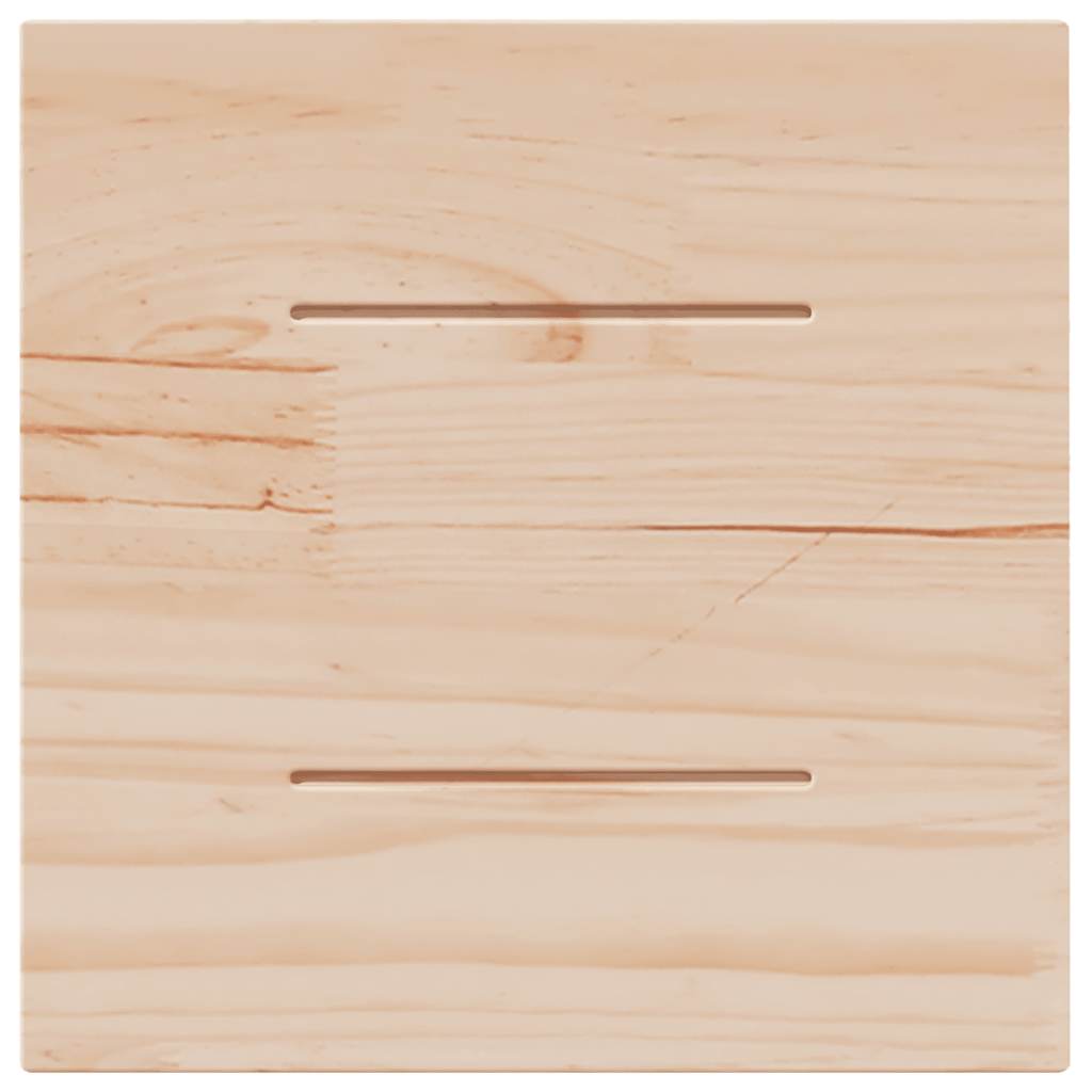 bordplade 40x40x1,7 cm firkantet massivt fyrretræ