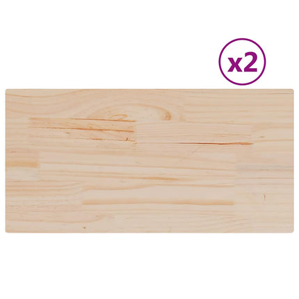 bordplader 2 stk. 60x30x1,7 cm rektangulær massivt fyrretræ