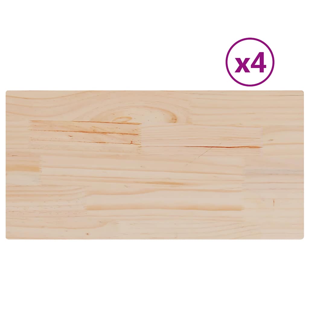 bordplader 4 stk. 90x45x1,7 cm rektangulær massivt fyrretræ