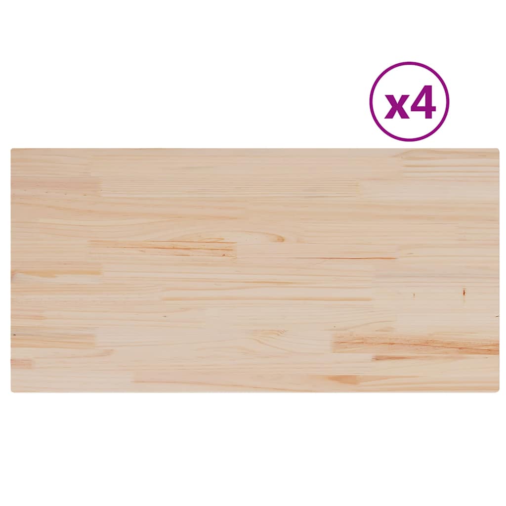 bordplader 4 stk. 100x50x1,7 cm rektangulær massivt fyrretræ