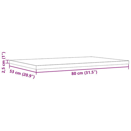 bordplader 3 stk. 80x53x2,5 cm rektangulær massivt fyrretræ