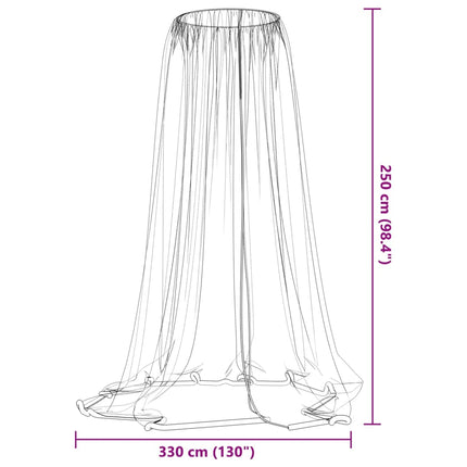 myggenet til parasol Φ330x250 cm trådnet hvid