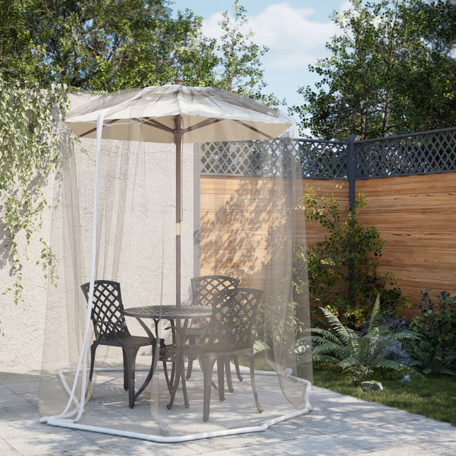 myggenet til parasol Φ330x250 cm trådnet hvid