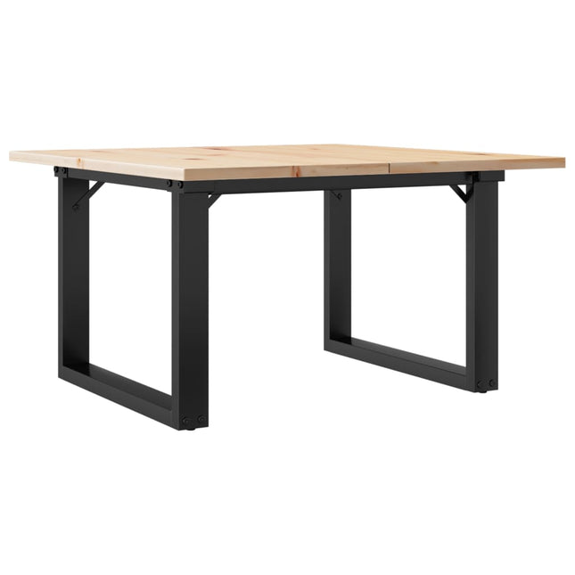 sofabord 70x70x40 cm O-stel massivt fyrretræ og stål