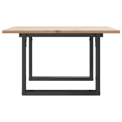 sofabord 70x70x40 cm O-stel massivt fyrretræ og stål