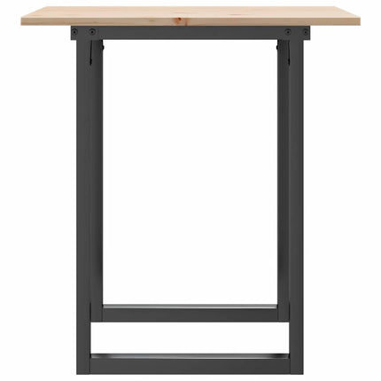 spisebord 70x70x75 cm O-stel massivt fyrretræ og stål