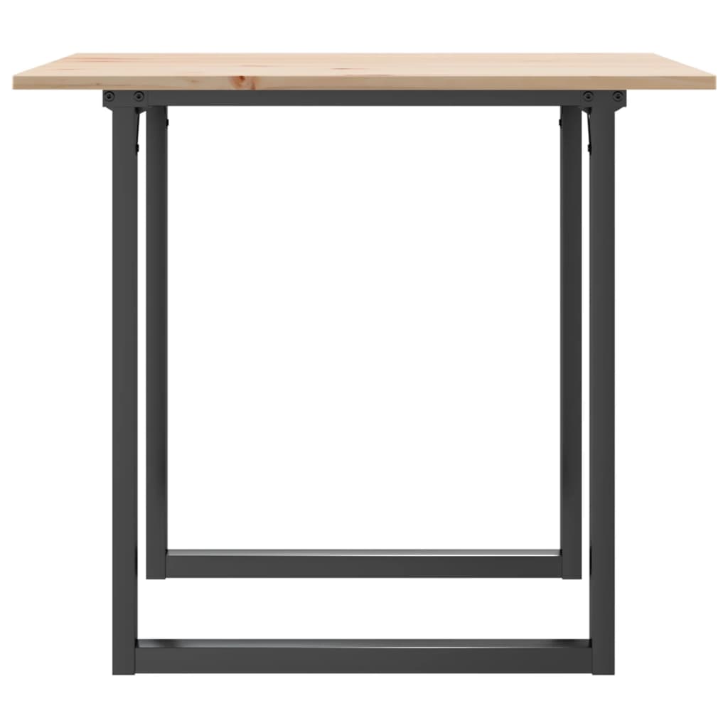 spisebord 90x90x75 cm O-stel massivt fyrretræ og stål