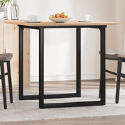 spisebord 90x90x75 cm O-stel massivt fyrretræ og stål