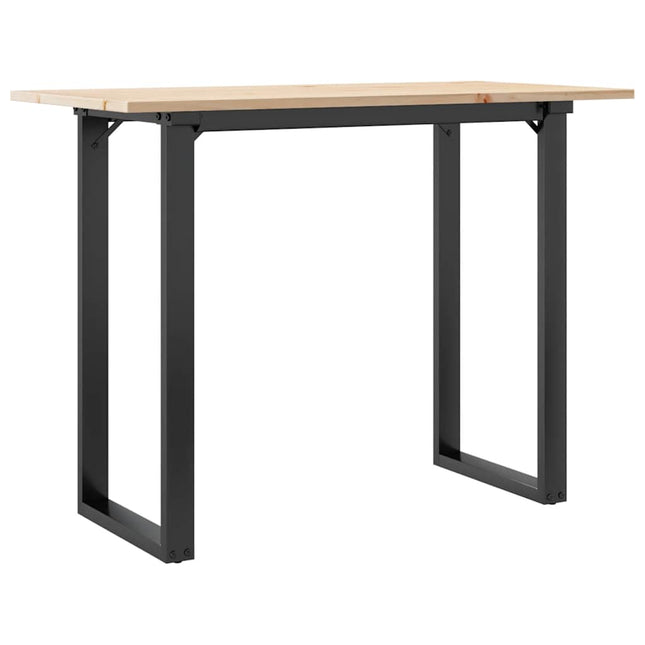 spisebord 100x50x75 cm O-stel massivt fyrretræ og stål