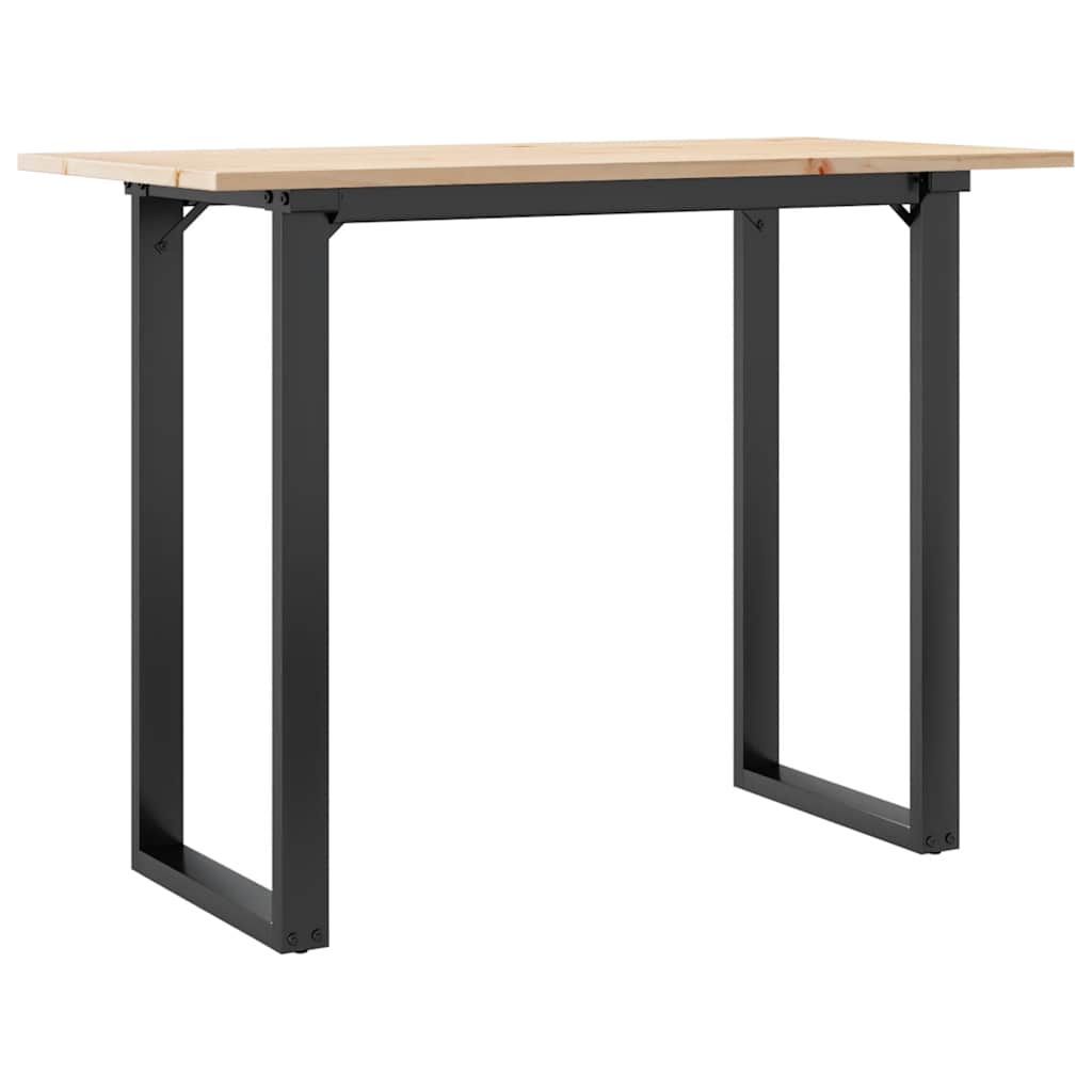 spisebord 100x50x75 cm O-stel massivt fyrretræ og stål
