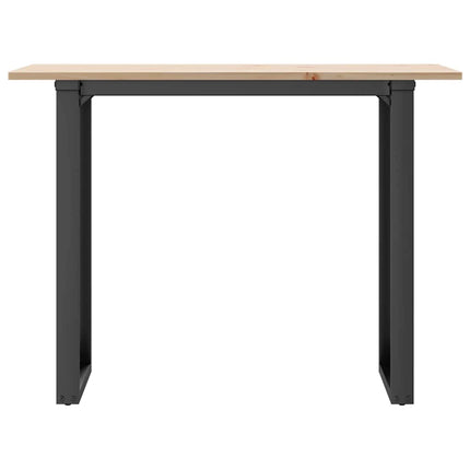 spisebord 100x50x75 cm O-stel massivt fyrretræ og stål