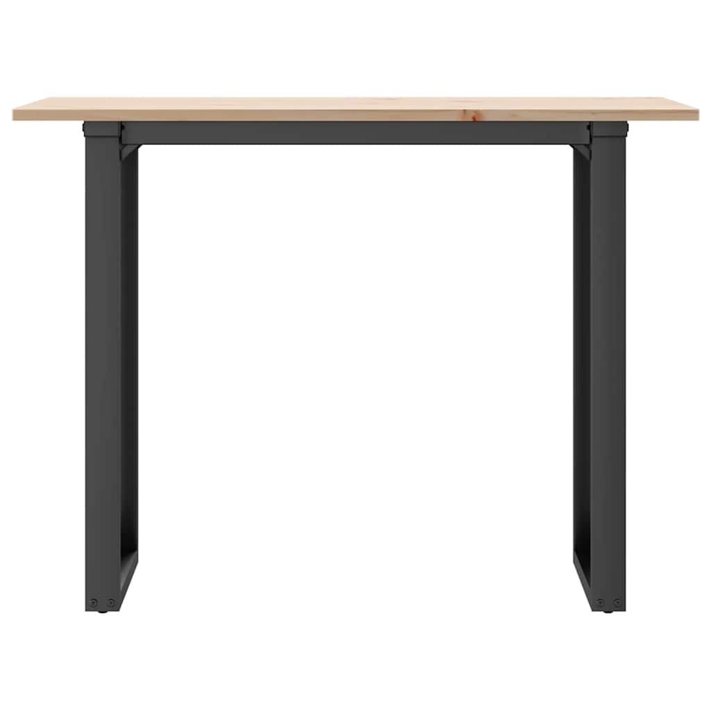 spisebord 100x50x75 cm O-stel massivt fyrretræ og stål