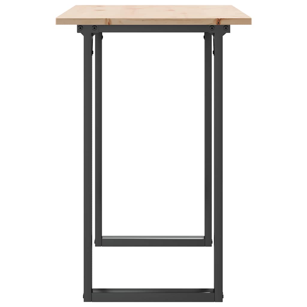 spisebord 100x50x75 cm O-stel massivt fyrretræ og stål
