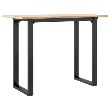 spisebord 100x50x75 cm O-stel massivt fyrretræ og stål