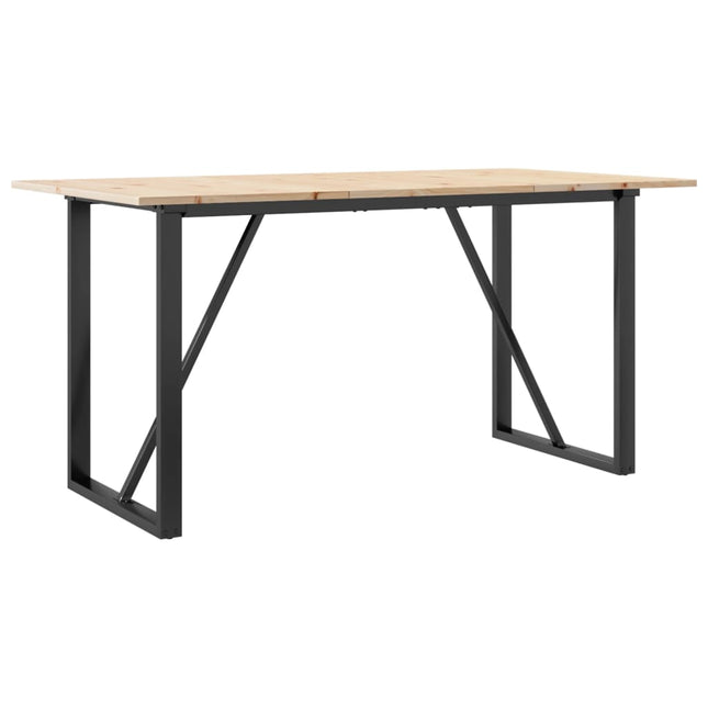 spisebord 160x80x75 cm O-stel massivt fyrretræ og stål