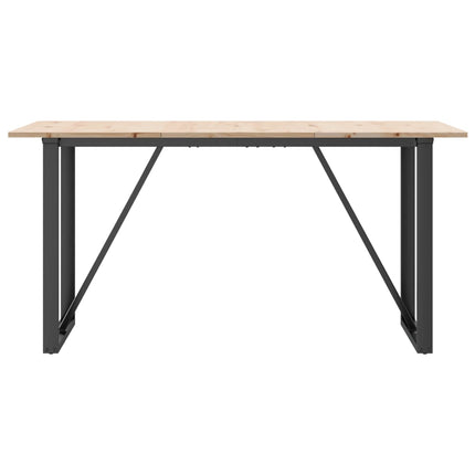 spisebord 160x80x75 cm O-stel massivt fyrretræ og stål