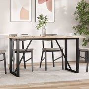 spisebord 160x80x75 cm O-stel massivt fyrretræ og stål