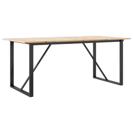 spisebord 180x90x75 cm O-stel massivt fyrretræ og stål